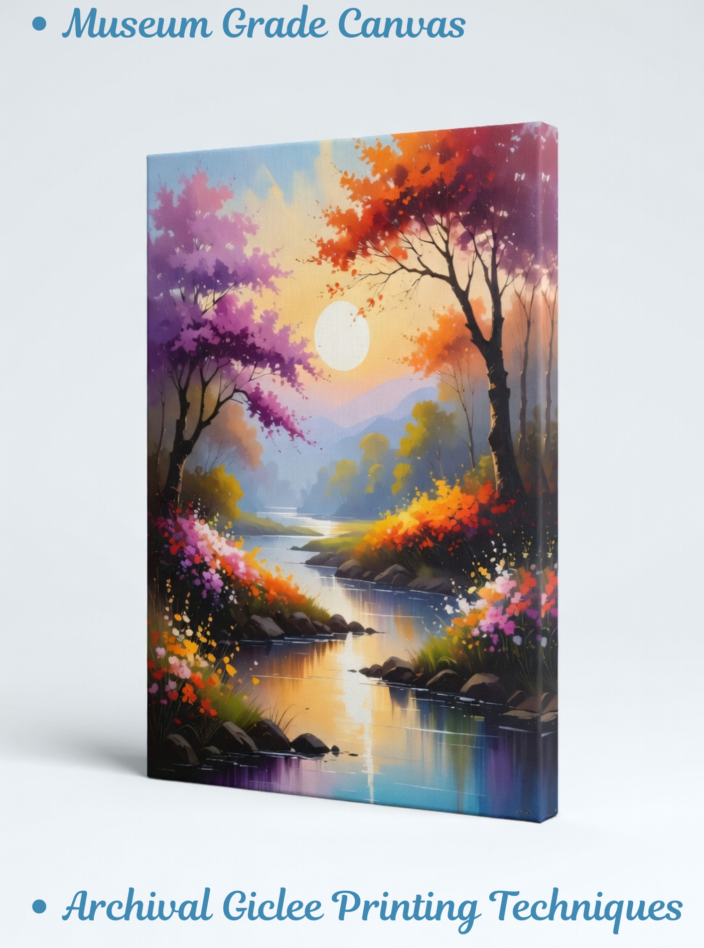 Sunlit Bloom: Enchanted River Sunset