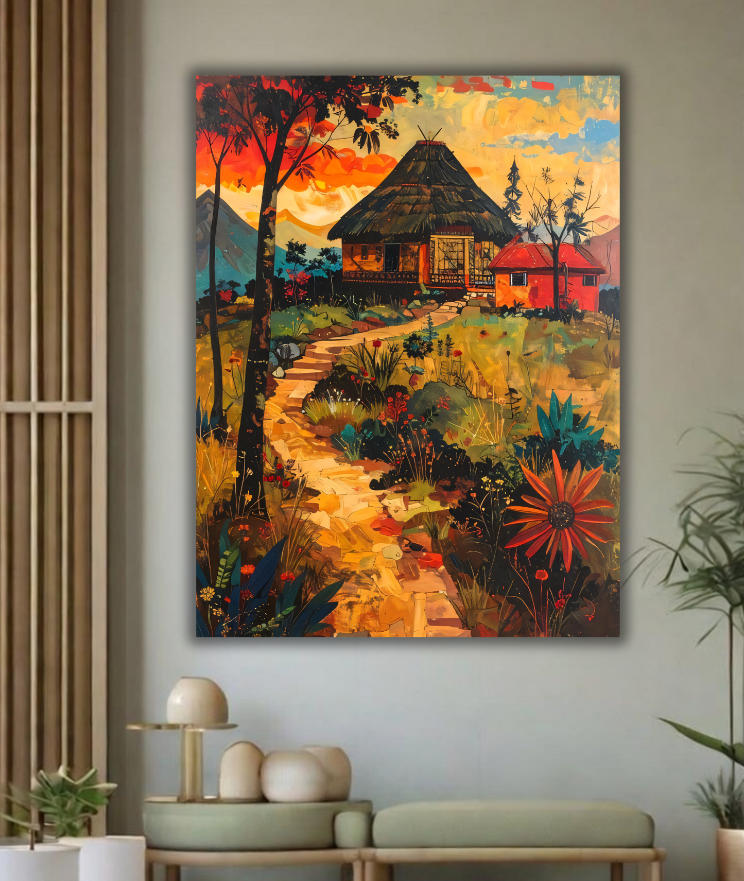 Highland Sanctuary: Vibrant Village Landscape