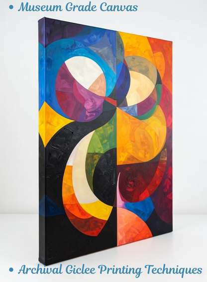 Prismatic Harmony: Abstract Geometric Canvas Art