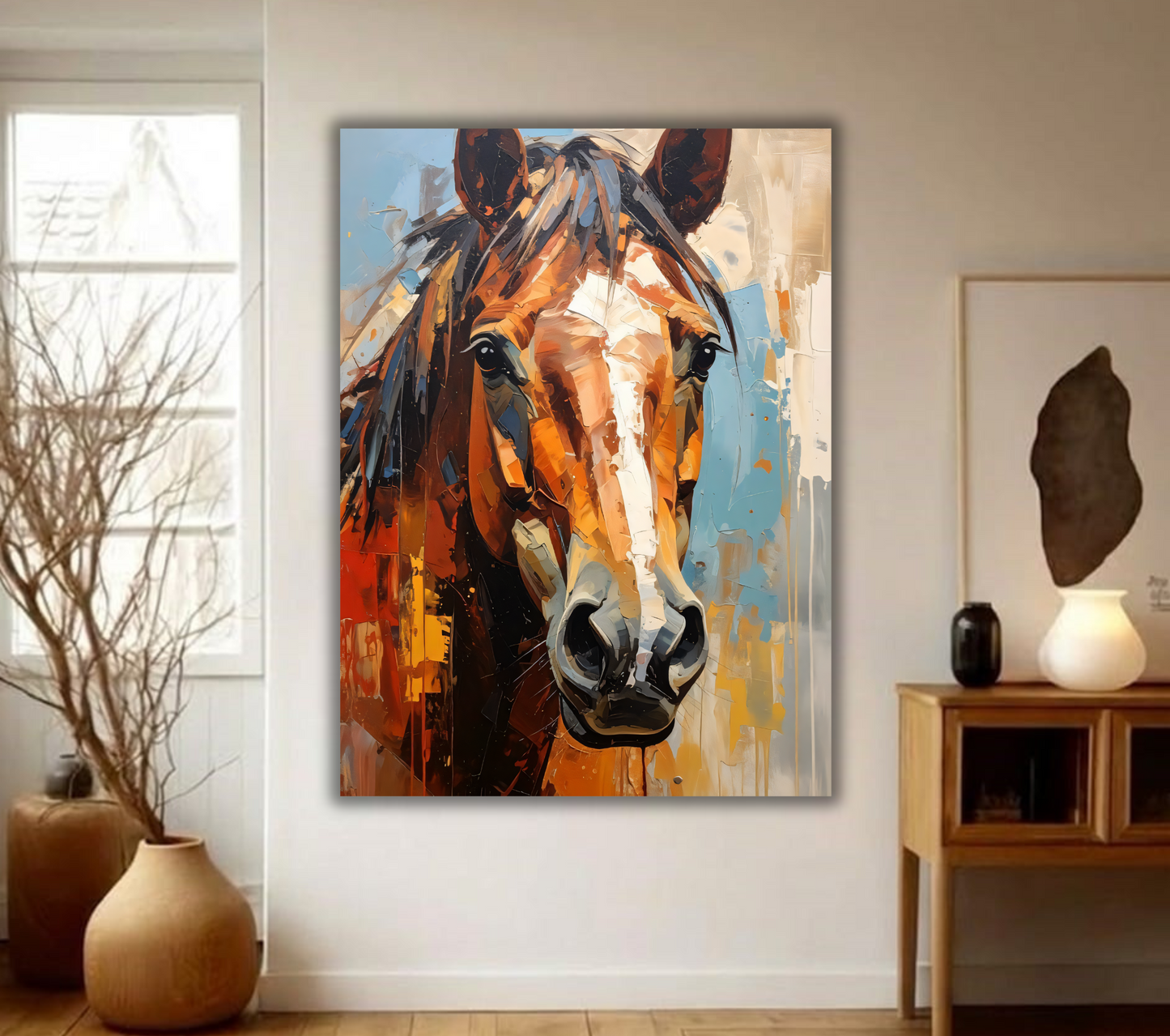 Spirit Unleashed: Impressionist Equine Portrait