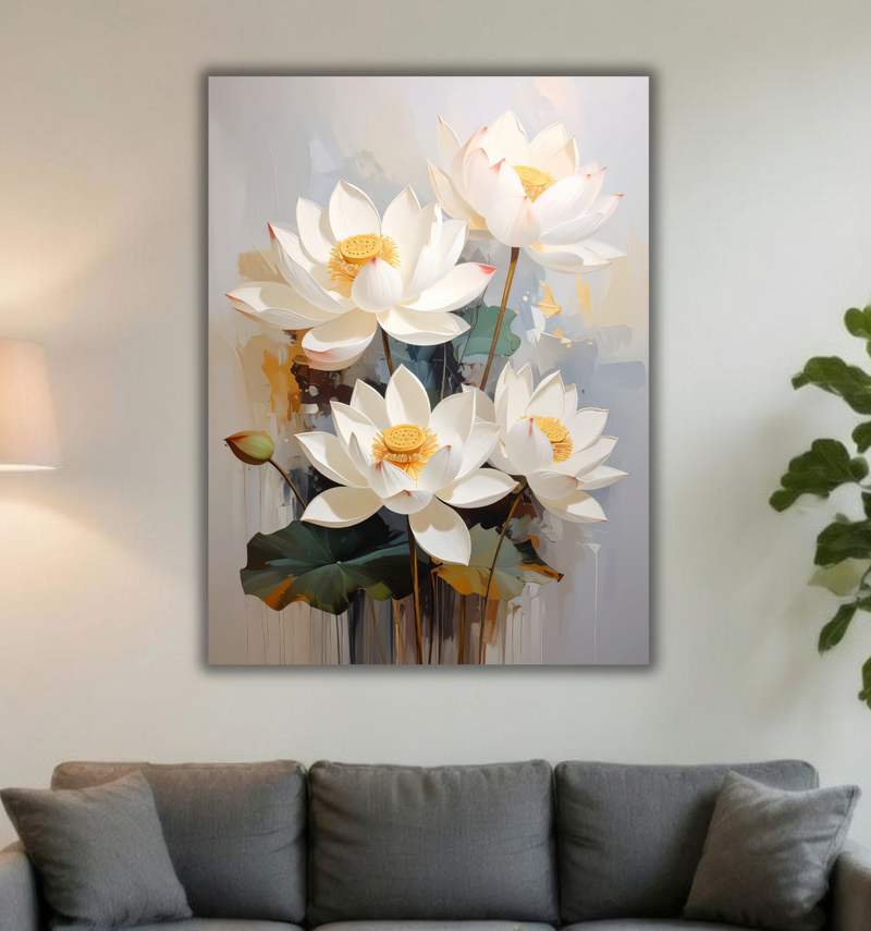 Serene Bloom: Ethereal Lotus Canvas Art