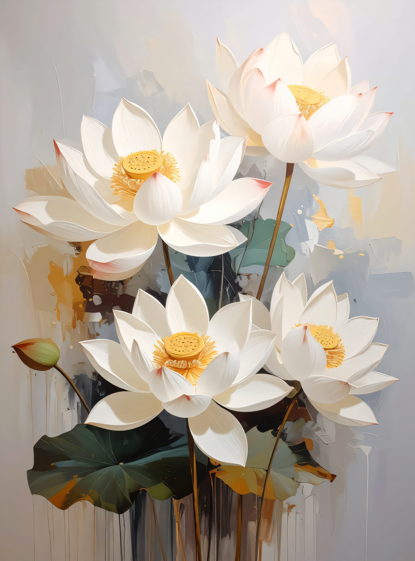 Serene Bloom: Ethereal Lotus Canvas Art