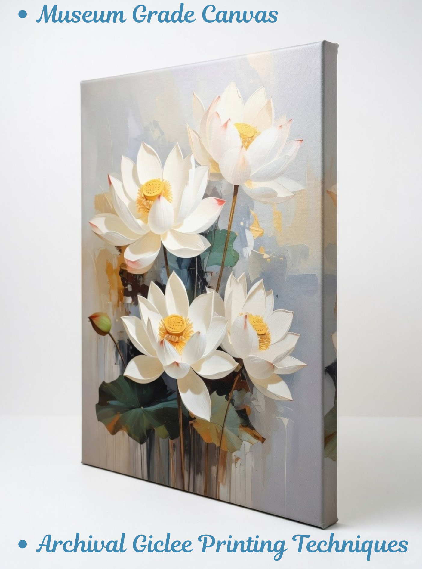 Serene Bloom: Ethereal Lotus Canvas Art