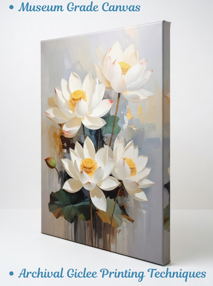 Serene Bloom: Ethereal Lotus Canvas Art