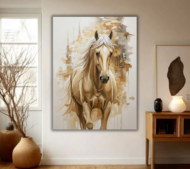 Golden Majesty: Ethereal Palomino Canvas Art