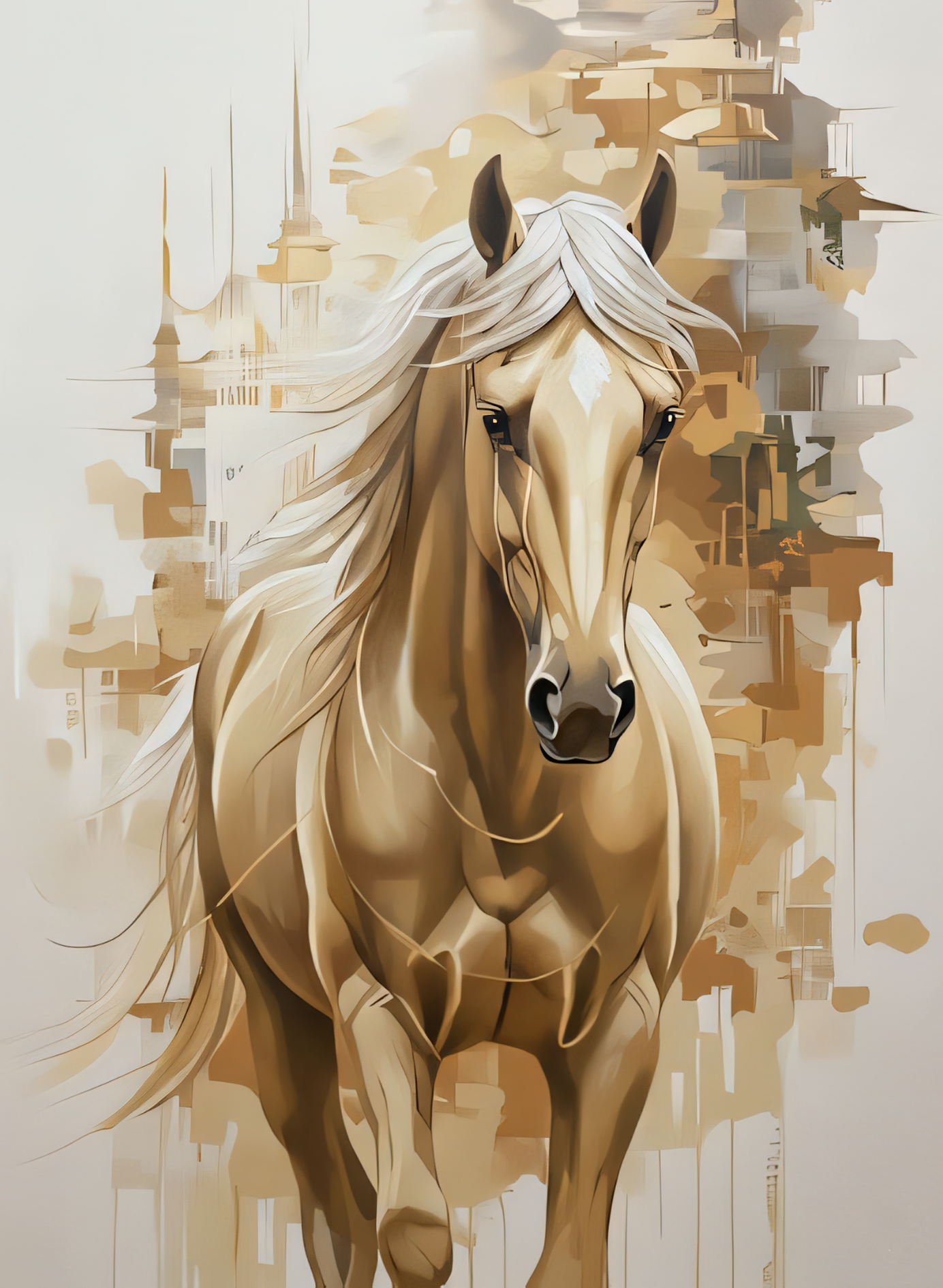 Golden Majesty: Ethereal Palomino Canvas Art