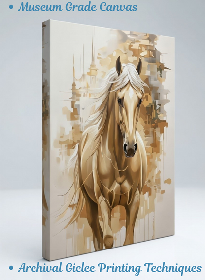 Golden Majesty: Ethereal Palomino Canvas Art