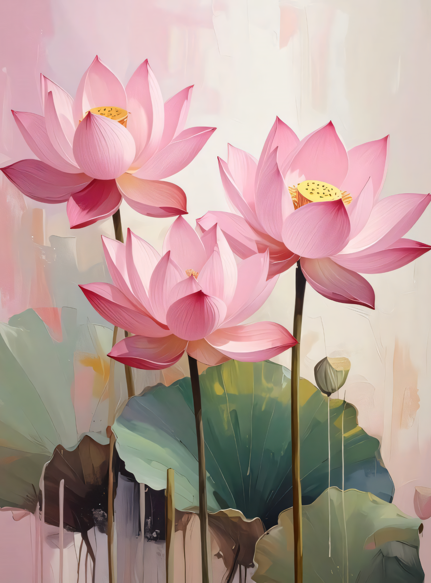 Blush Zen: Radiant Pink Lotus Canvas Art