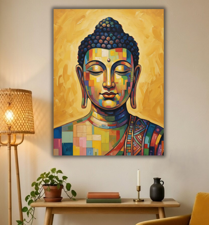 Zen Spectrum: Modern Mosaic Buddha