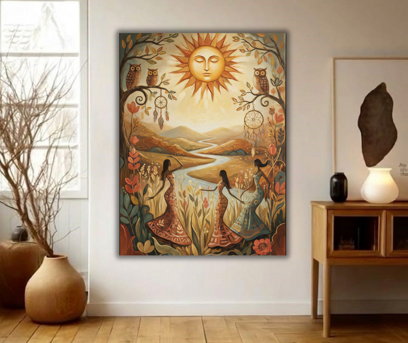 Sisters of the Sun: Sacred Landscape Canvas Art