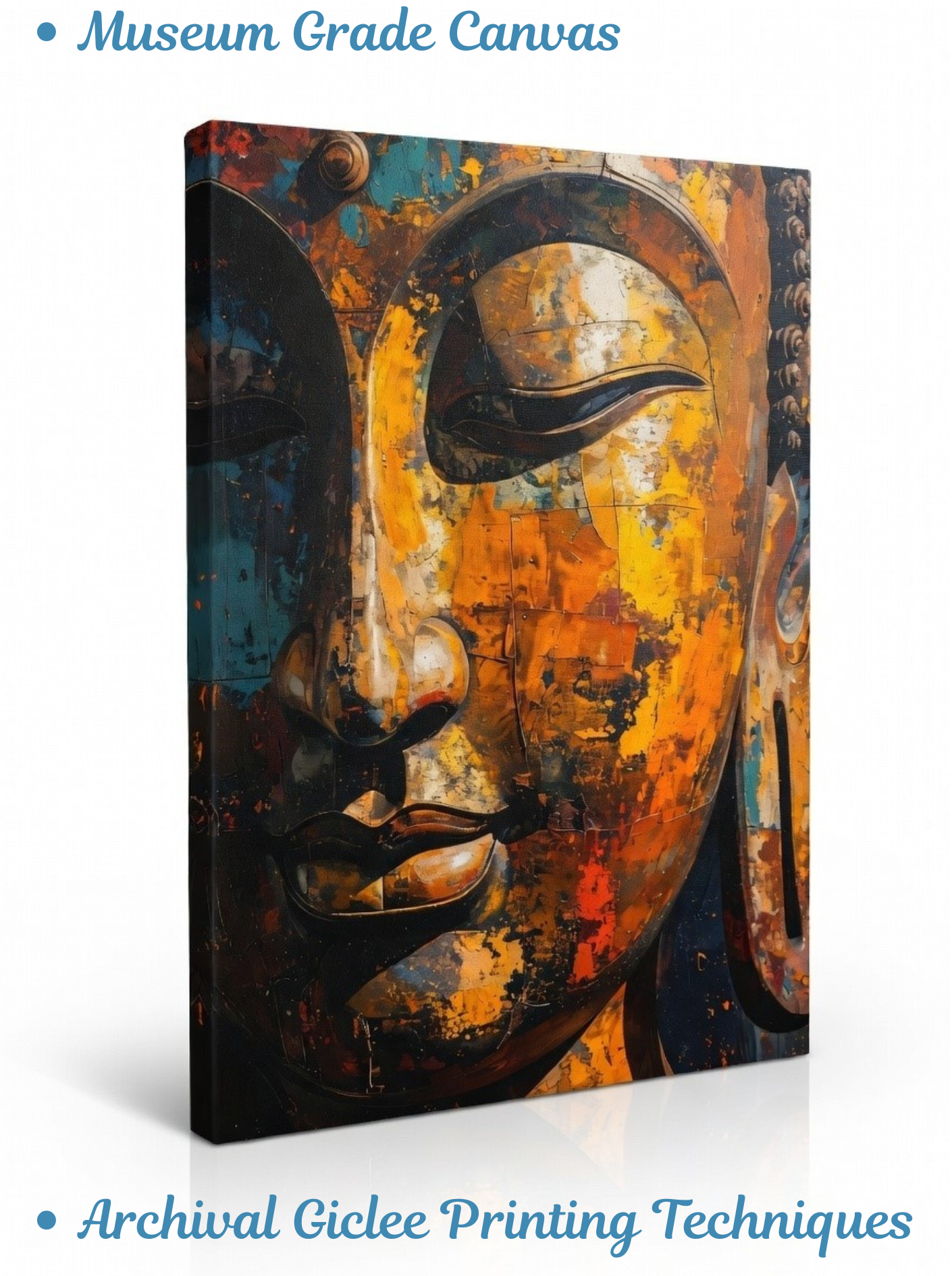 Gilded Serenity: Weathered Abstract Buddha
