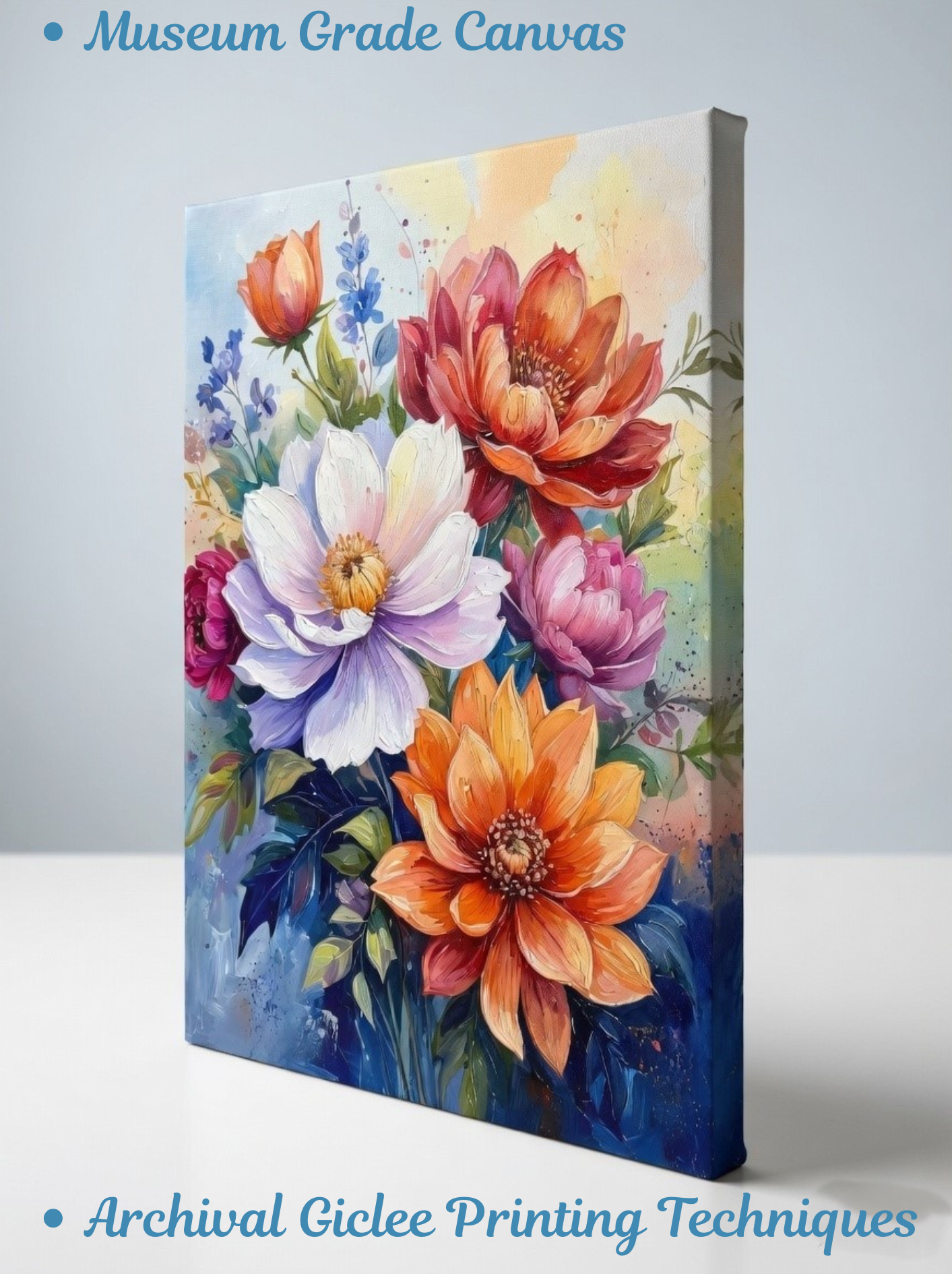 Floral Radiance: Vibrant Impasto Bouquet