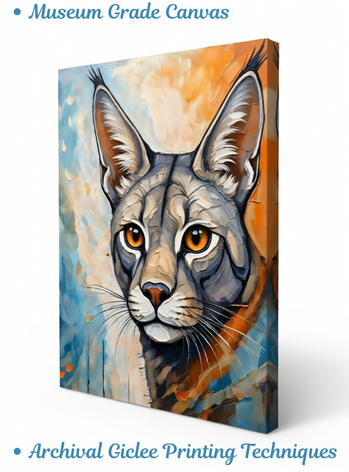 Desert Lynx: Modern Impressionist Wildlife Canvas