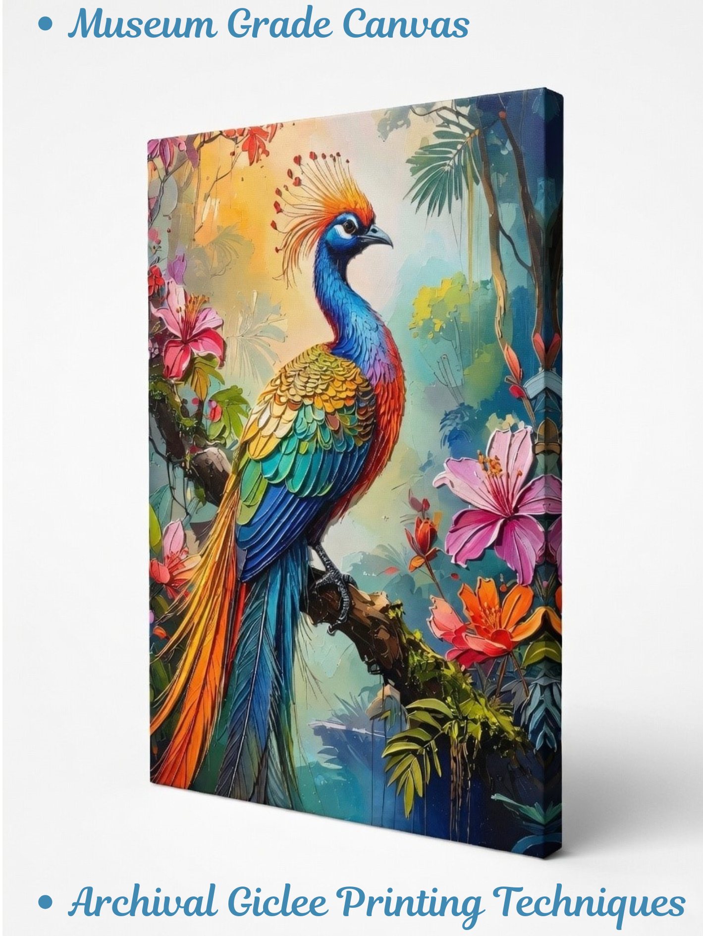 Tropical Majesty: Vibrant Exotic Bird Canvas Art