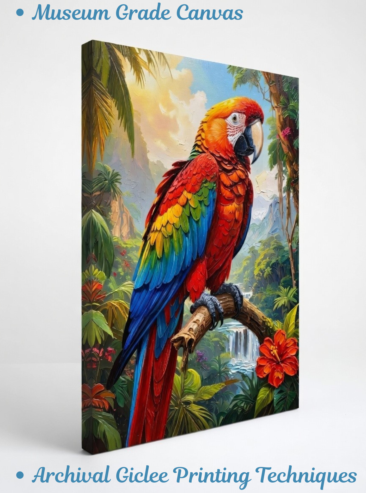 Tropical Macaw in Paradise Canvas Art Print