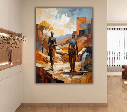 Canyon Path: Abstract Journey Canvas Art