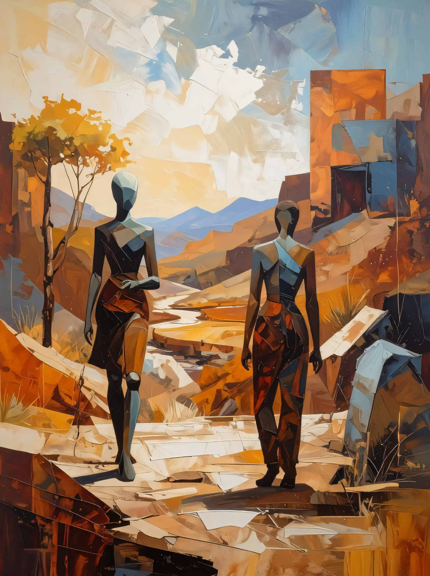 Canyon Path: Abstract Journey Canvas Art