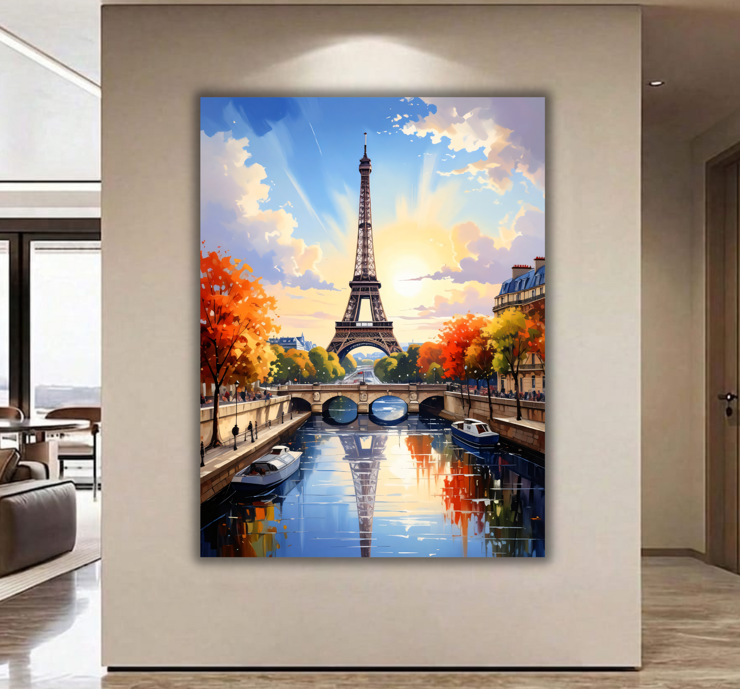 Parisian Radiance: Eiffel Tower Autumn Canvas Art
