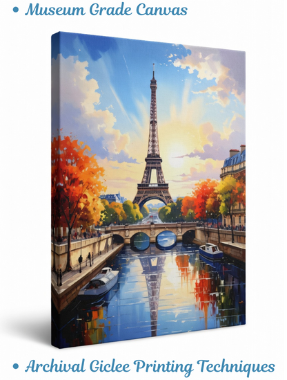 Parisian Radiance: Eiffel Tower Autumn Canvas Art