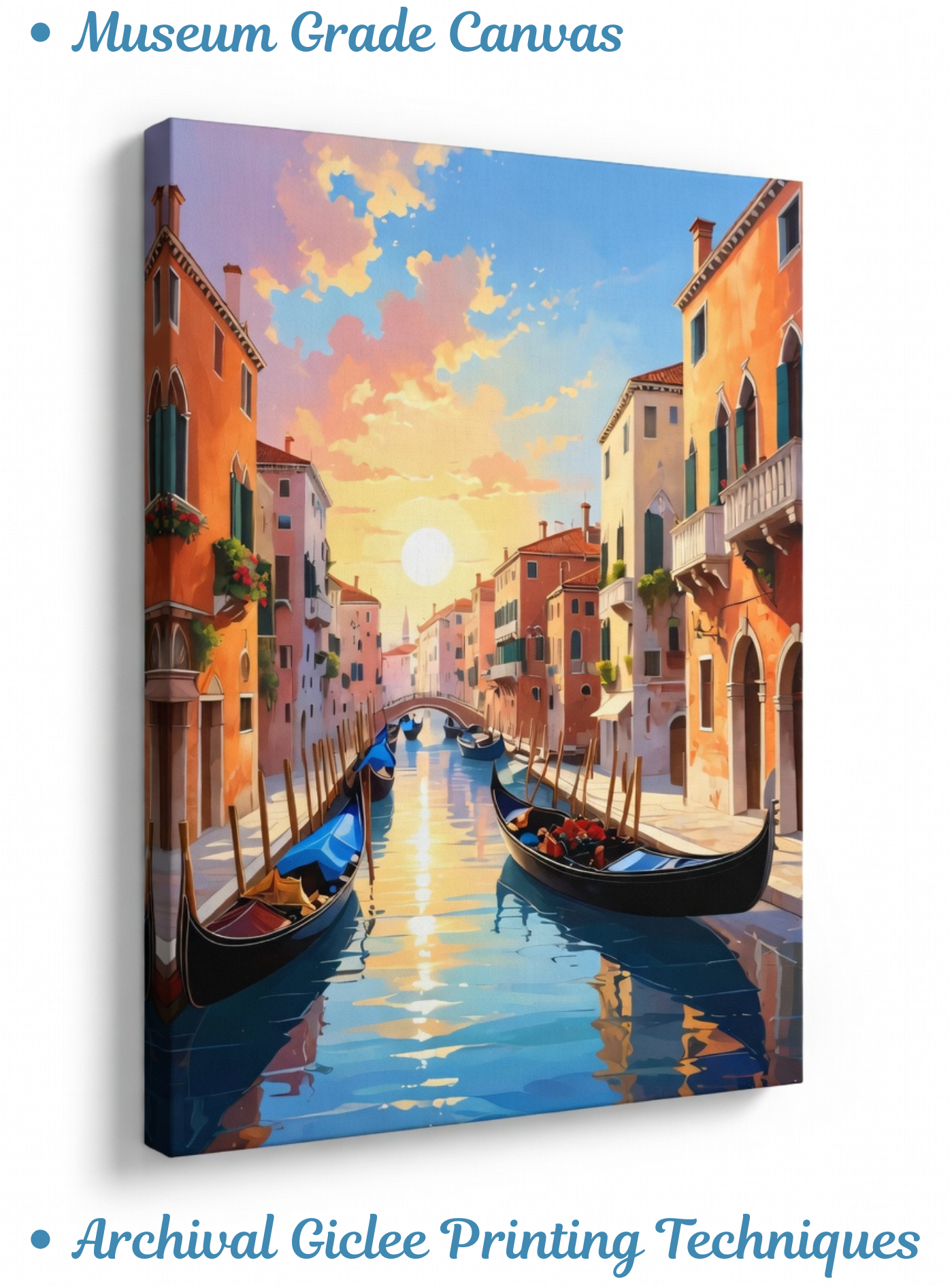 Venetian Glow: Sunset Canal Canvas Art