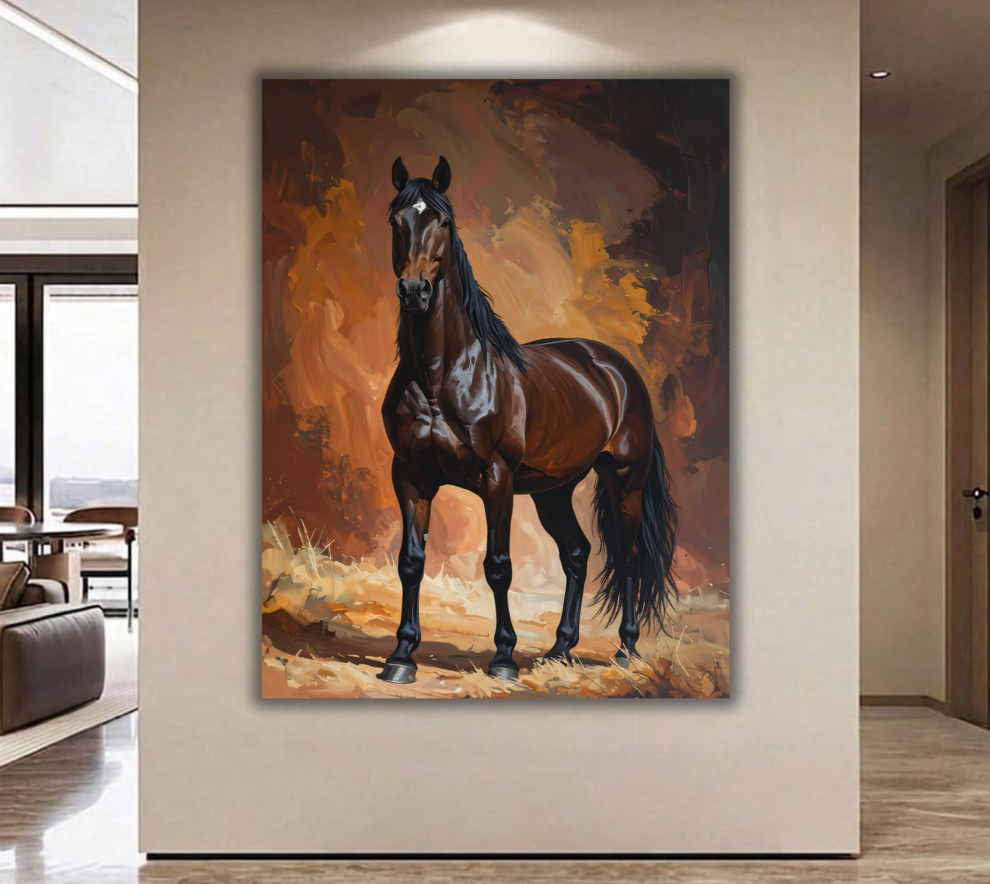 Majestic Stallion – Modern Equestrian Oil Painting Canvas Art