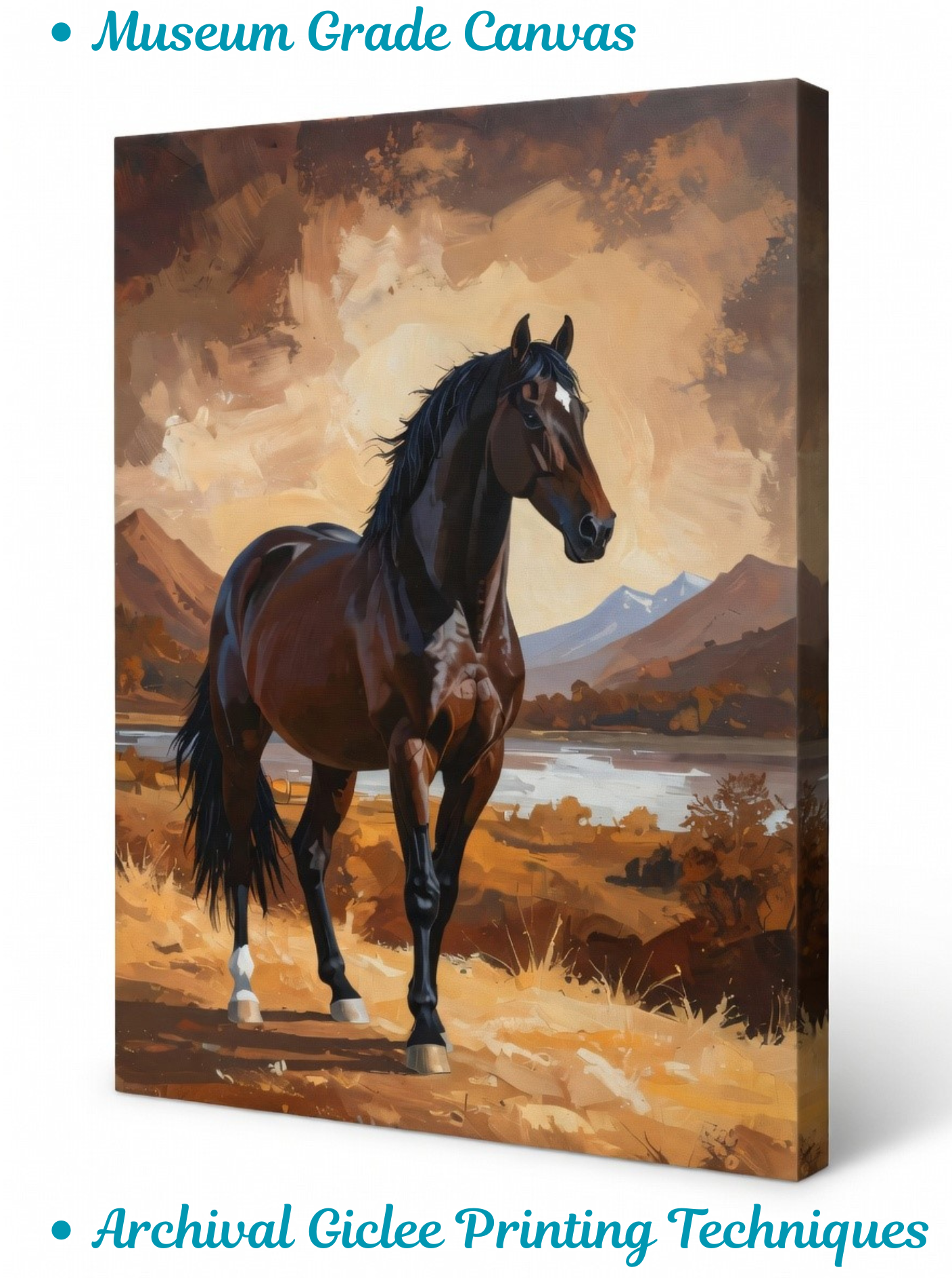 Majestic Bay Stallion – Mountain Wilderness Canvas Art