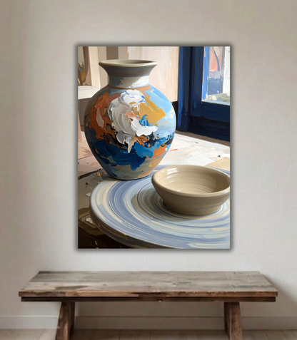 Potter's Studio – Artisanal Still Life Canvas Art