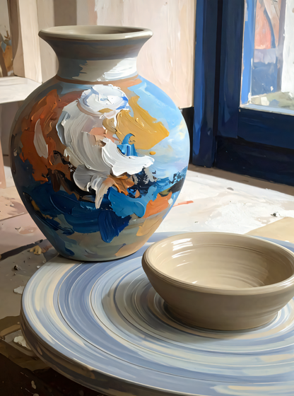 Potter's Studio – Artisanal Still Life Canvas Art