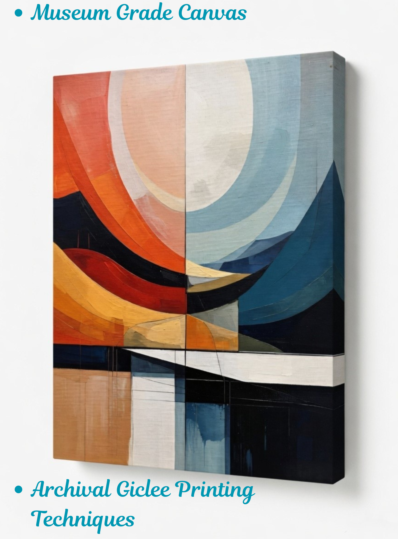 Celestial Balance: Abstract Sunset & Moonrise Canvas Art