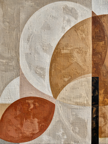 Terracotta Echoes: Modern Organic Geometric Canvas Art