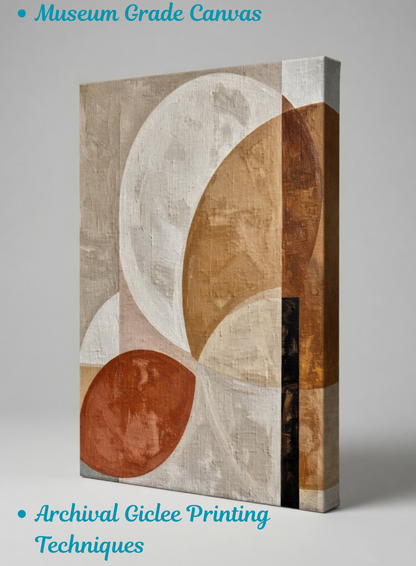 Terracotta Echoes: Modern Organic Geometric Canvas Art