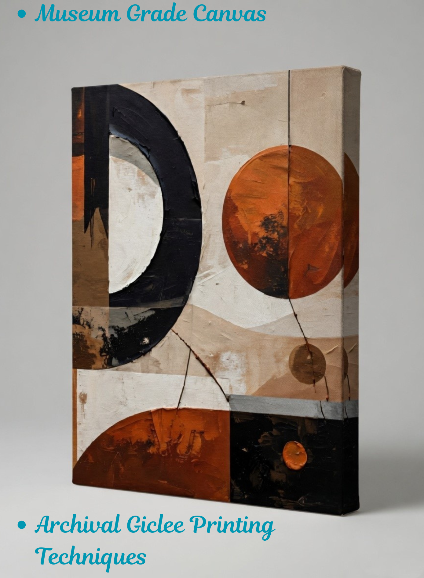 Eclipse & Earth: Modern Industrial Abstract Canvas Art