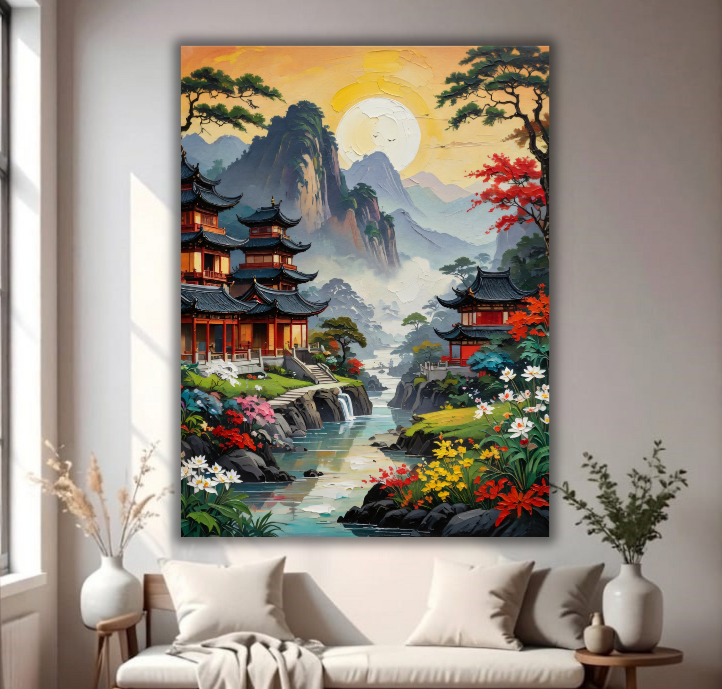 Serene Sanctuary: Imperial Mountain Landscape Canvas Art