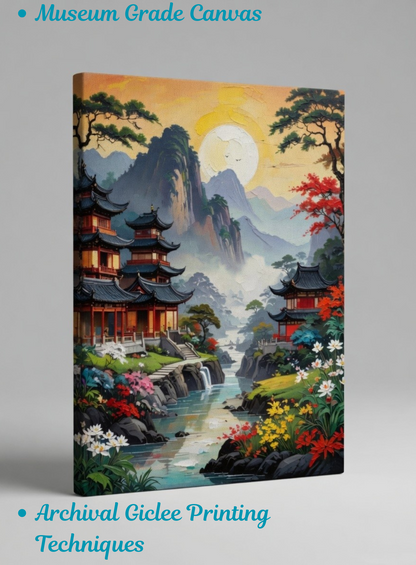 Serene Sanctuary: Imperial Mountain Landscape Canvas Art