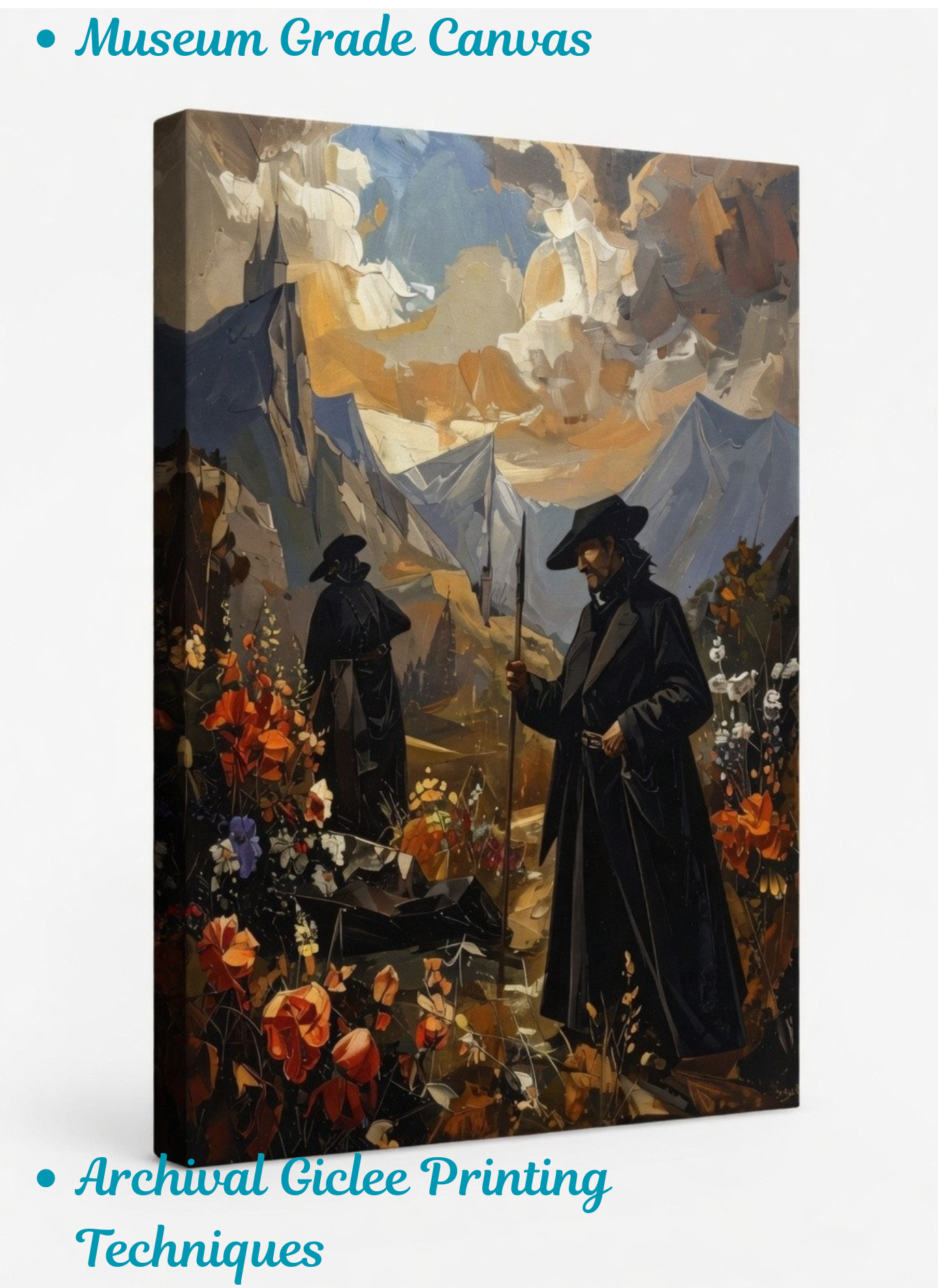 The Guardians' Path: Gothic Landscape Canvas Art Print