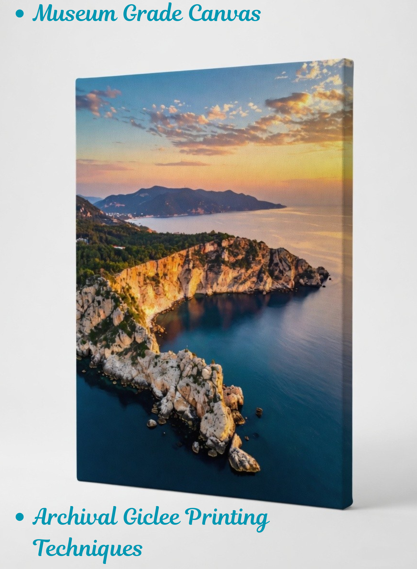 Sunny Horizon: Mediterranean Coastal Cliffs Canvas Art Print