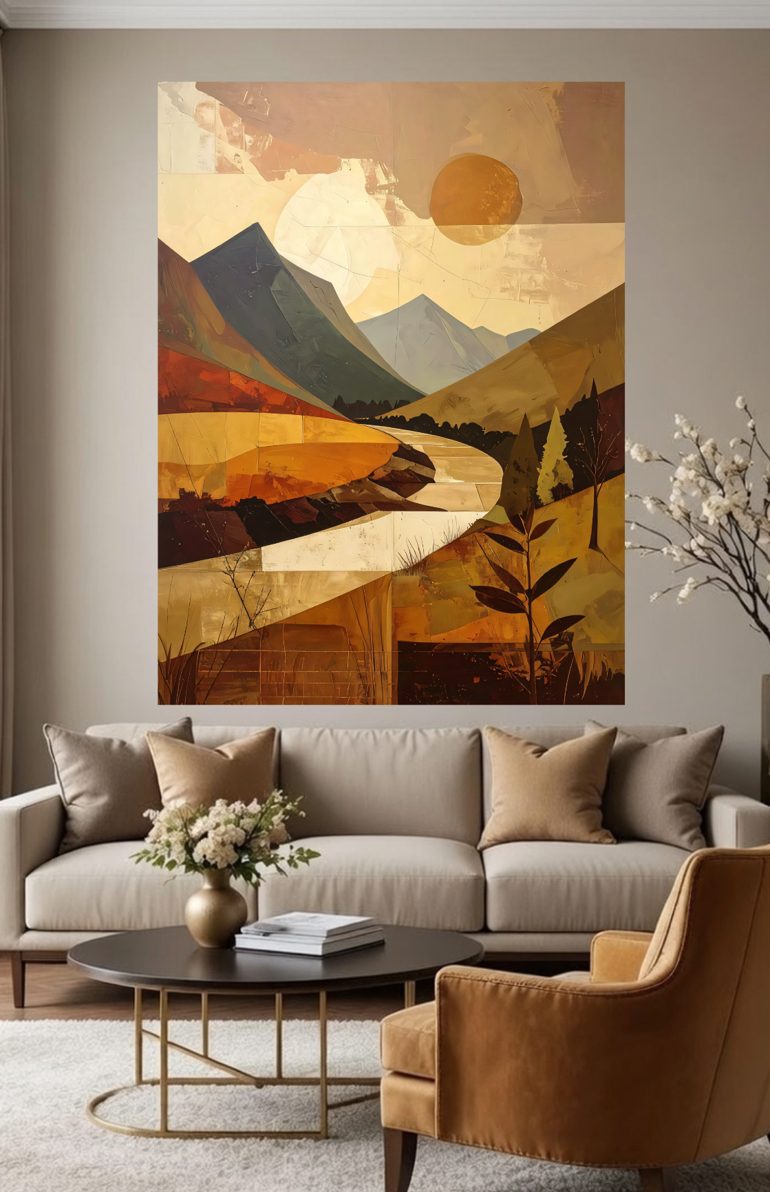 Desert Solitude: Modern Abstract Southwestern Landscape