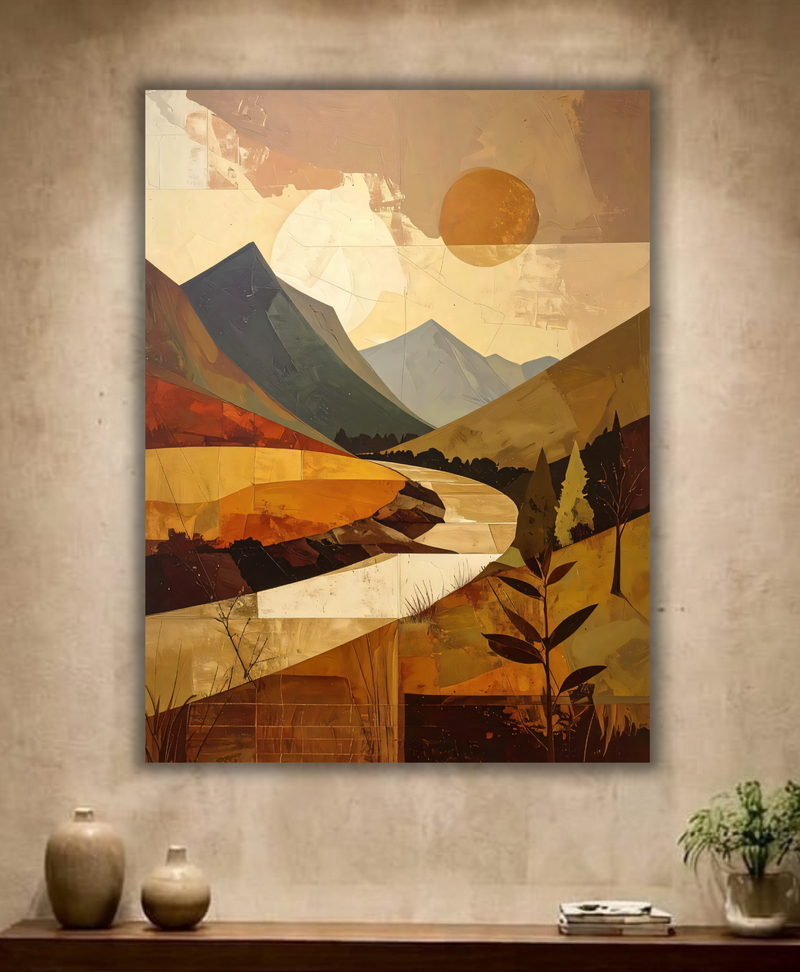Desert Solitude: Modern Abstract Southwestern Landscape