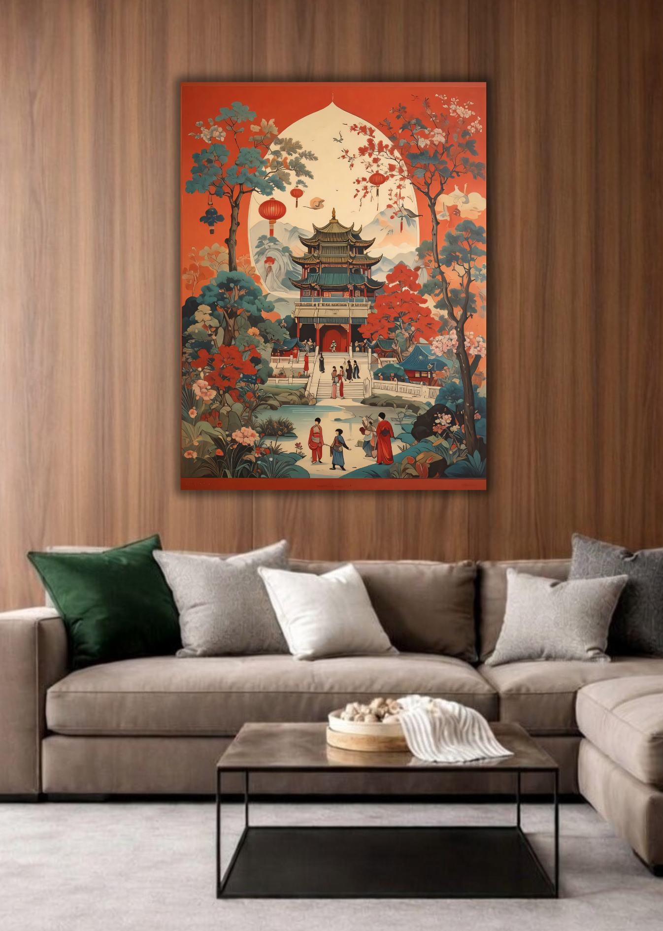 Heritage Traditional Asian Pagoda & Garden Canvas Art