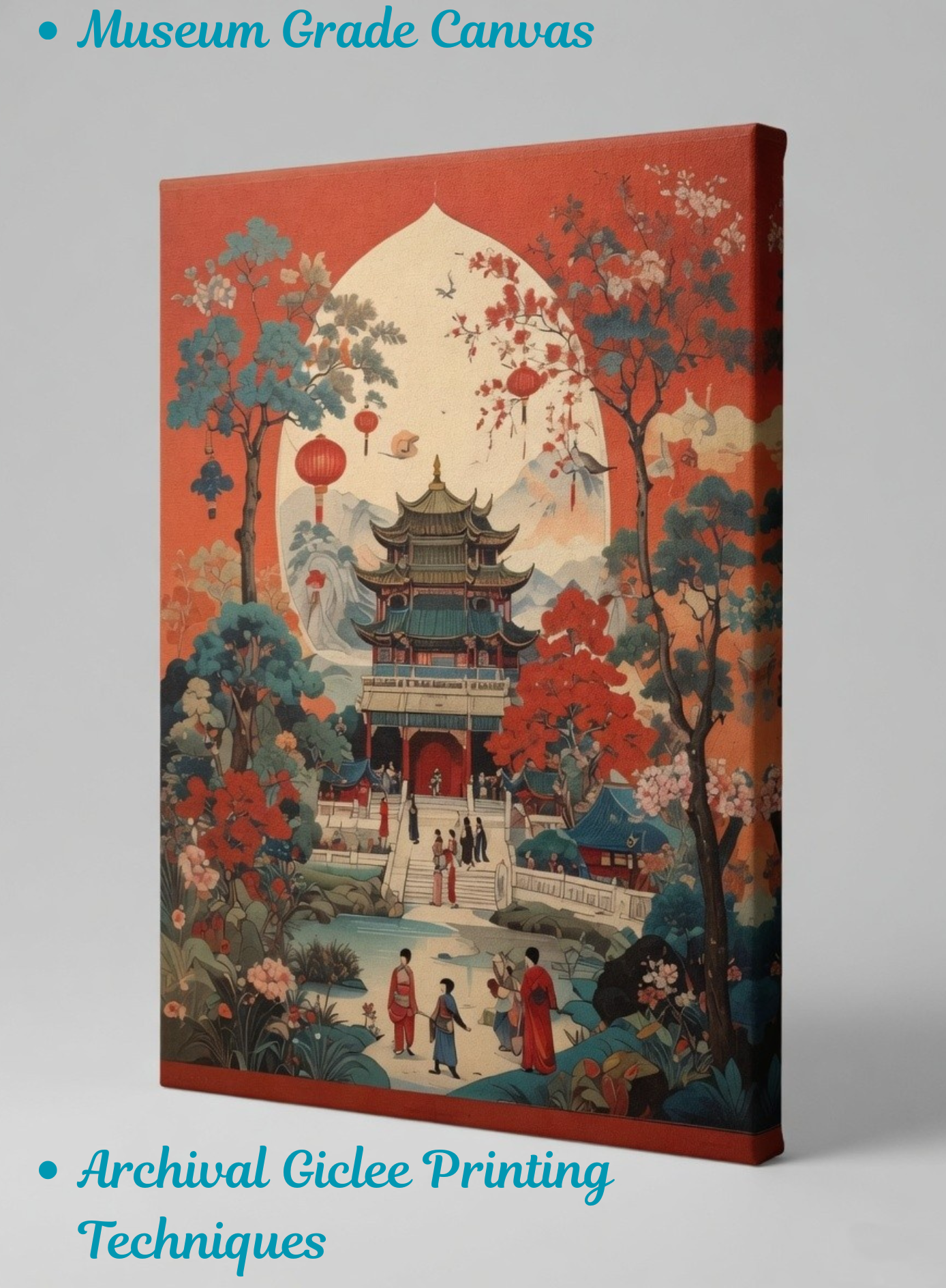 Heritage Traditional Asian Pagoda & Garden Canvas Art