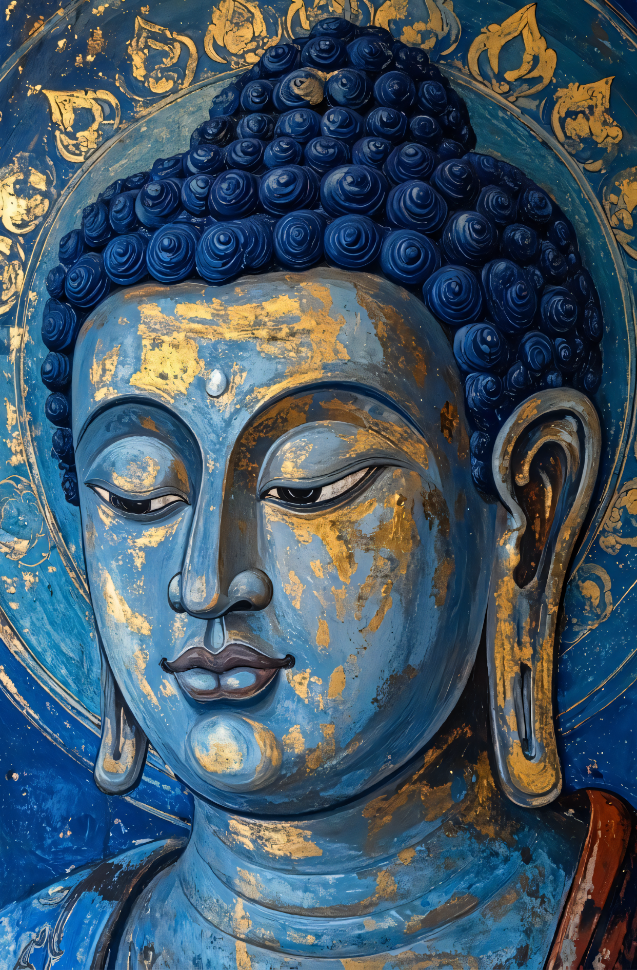 Sacred Meditations: Mixed Media Style Abstract Buddha Wall Art