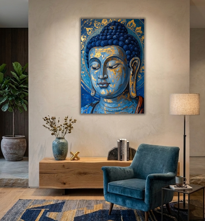 Sacred Meditations: Mixed Media Style Abstract Buddha Wall Art