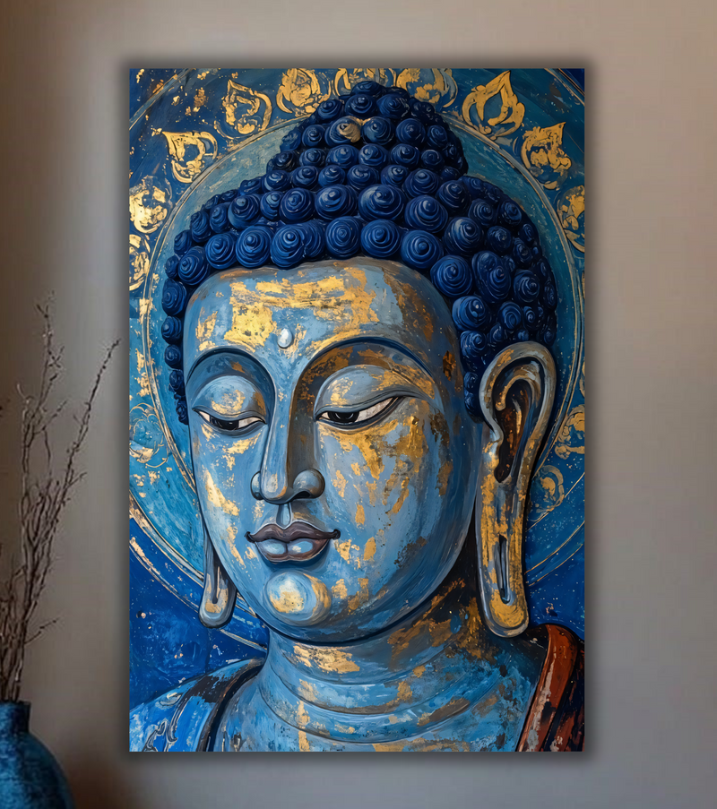 Sacred Meditations: Mixed Media Style Abstract Buddha Wall Art