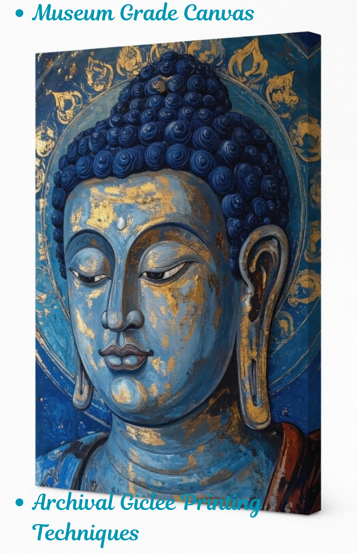 Sacred Meditations: Mixed Media Style Abstract Buddha Wall Art