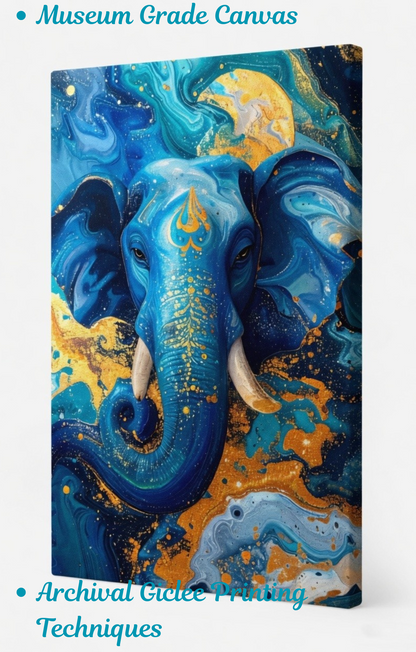 Wisdom & Abundance: Contemporary Ganesha Canvas