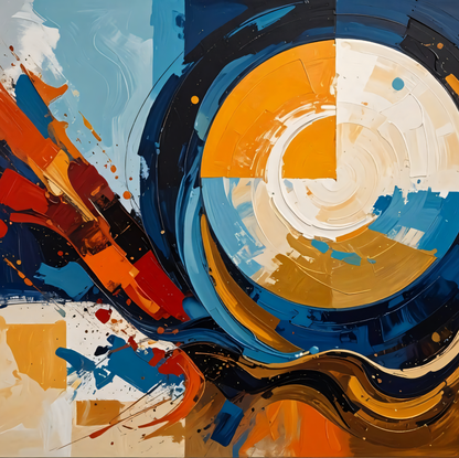 Vortex of Light: Contemporary Textured Geometric Abstract Canvas Print