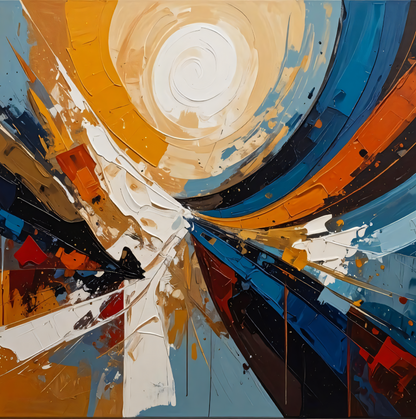 Vortex of Light: Contemporary Textured Geometric Abstract Canvas Print