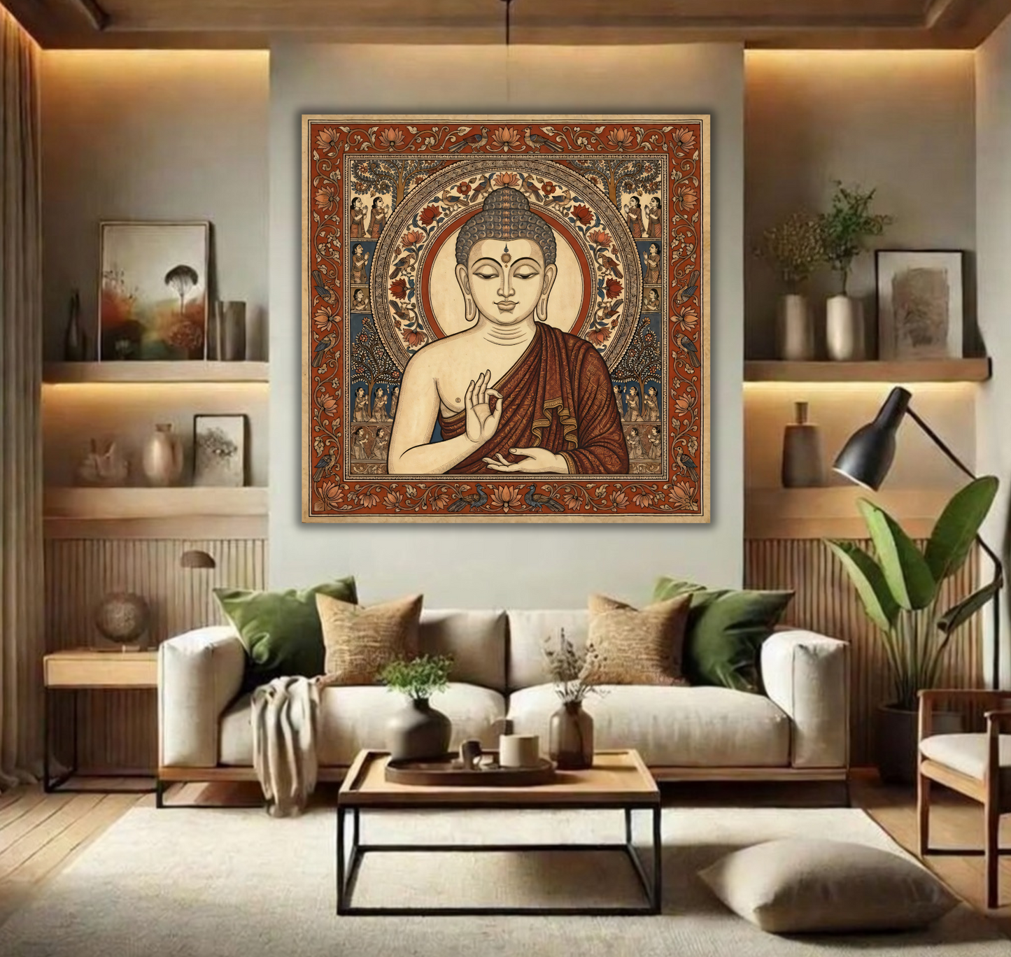 Vitarka Mudra: Traditional Heritage Style Buddha Canvas Art Print