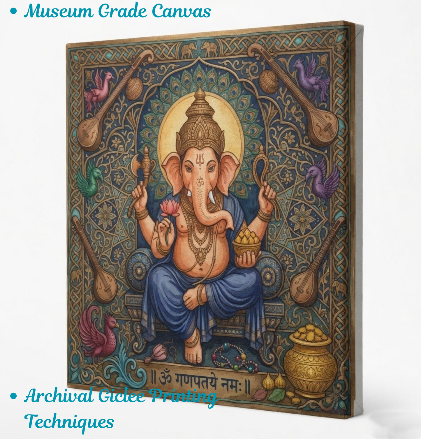 Divine Auspiciousness: Traditional Lord Ganesha Canvas Art Print