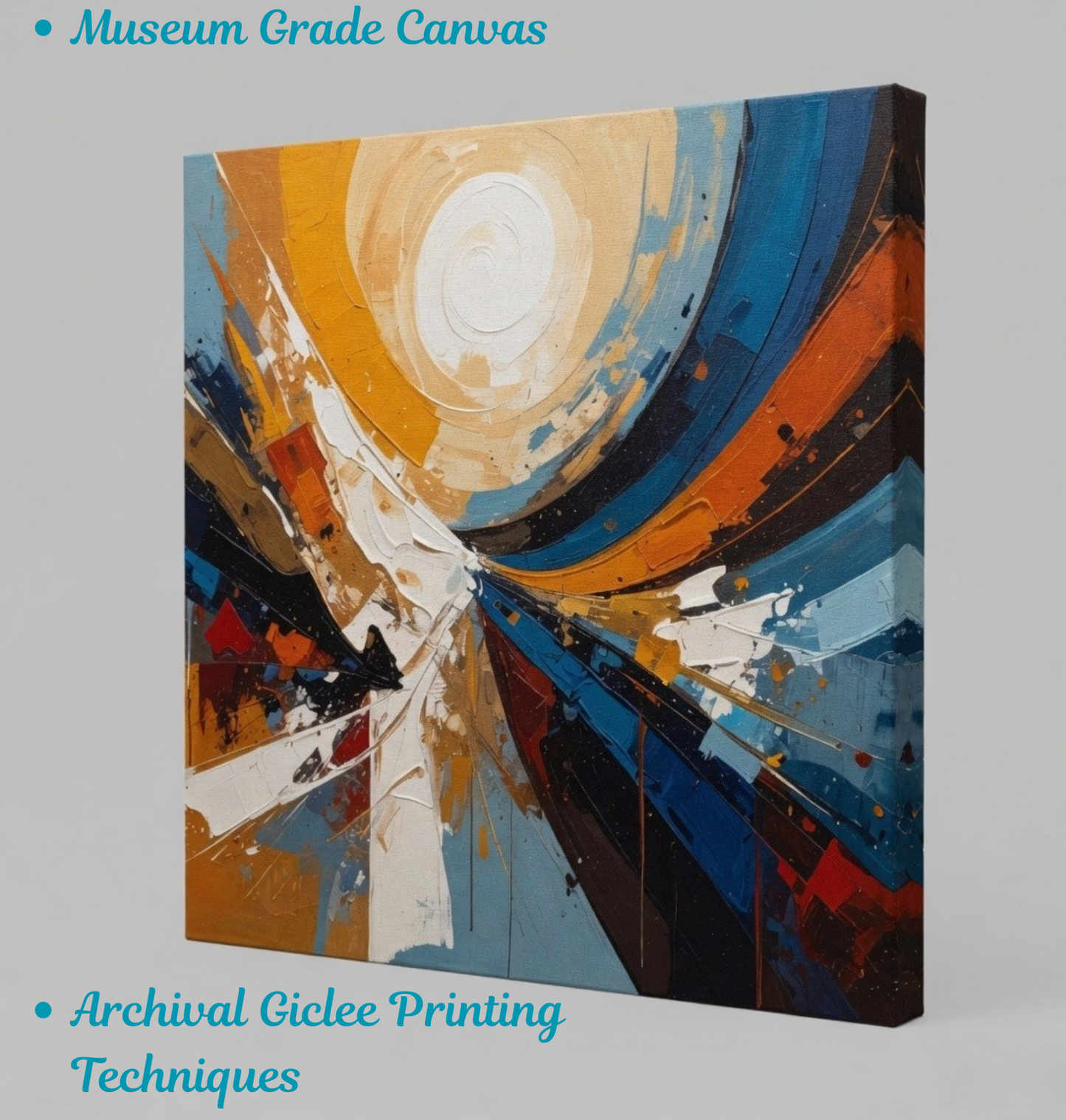 Vortex of Light: Contemporary Textured Geometric Abstract Canvas Print
